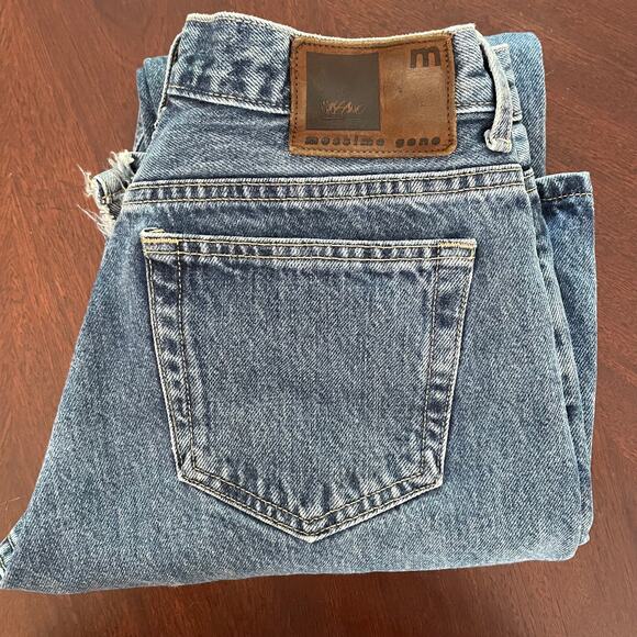 Vintage Mossimo Gene Flared Fit Jeans Blue Denim Mens 30 31 Regular - Picture 1 of 10